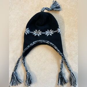 Wigwam Machu Picchu Flake Hat. Black/White Flakes. Ear Flap, 1 Size, Wool/Lined.